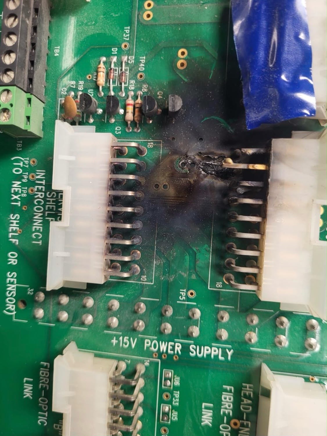 Electrical panel with warning signs of outdated wiring and safety issues